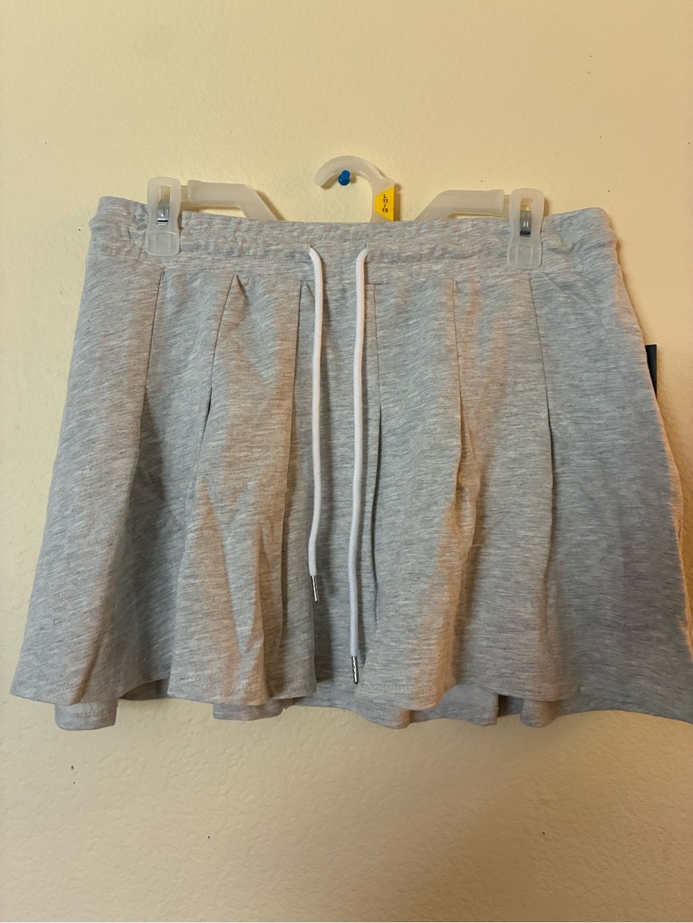 No Boundaries Light Gray Drawstring Mini Skirt